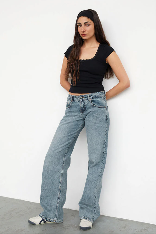 Dewi | Wide Leg Jeans met Vintage Wassing