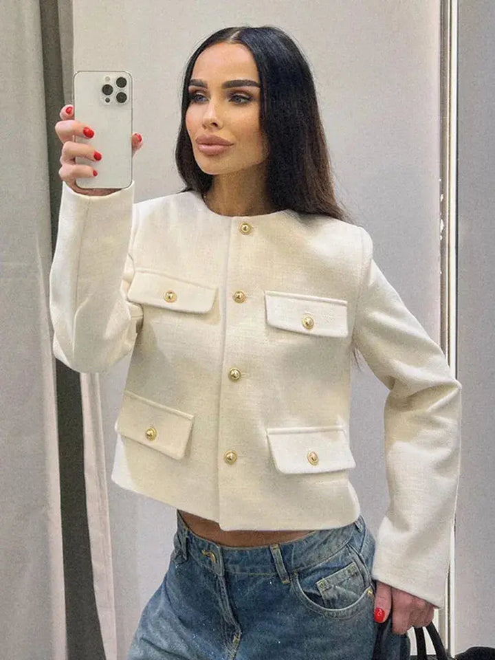 Amélie | Cropped Jack met Luxe Knopen