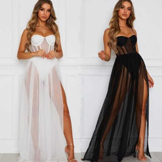 Zara | Sheer Maxi Jurk met Corset Detail