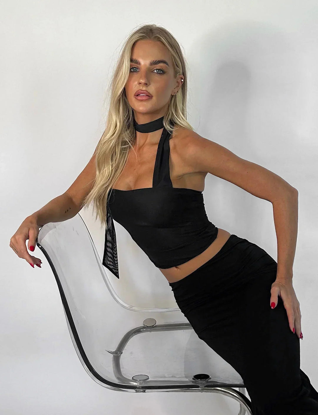 Febe | Strapless Top met Choker Detail
