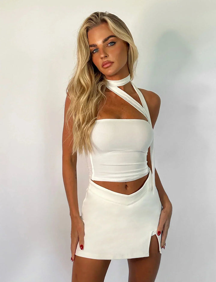 Febe | Strapless Top met Choker Detail