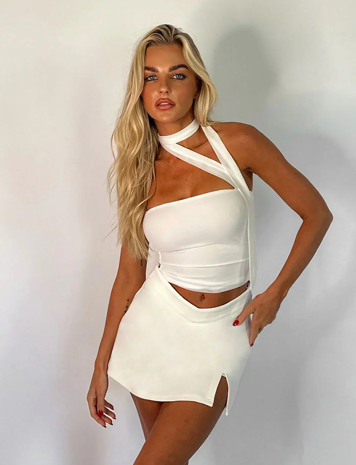 Febe | Strapless Top met Choker Detail