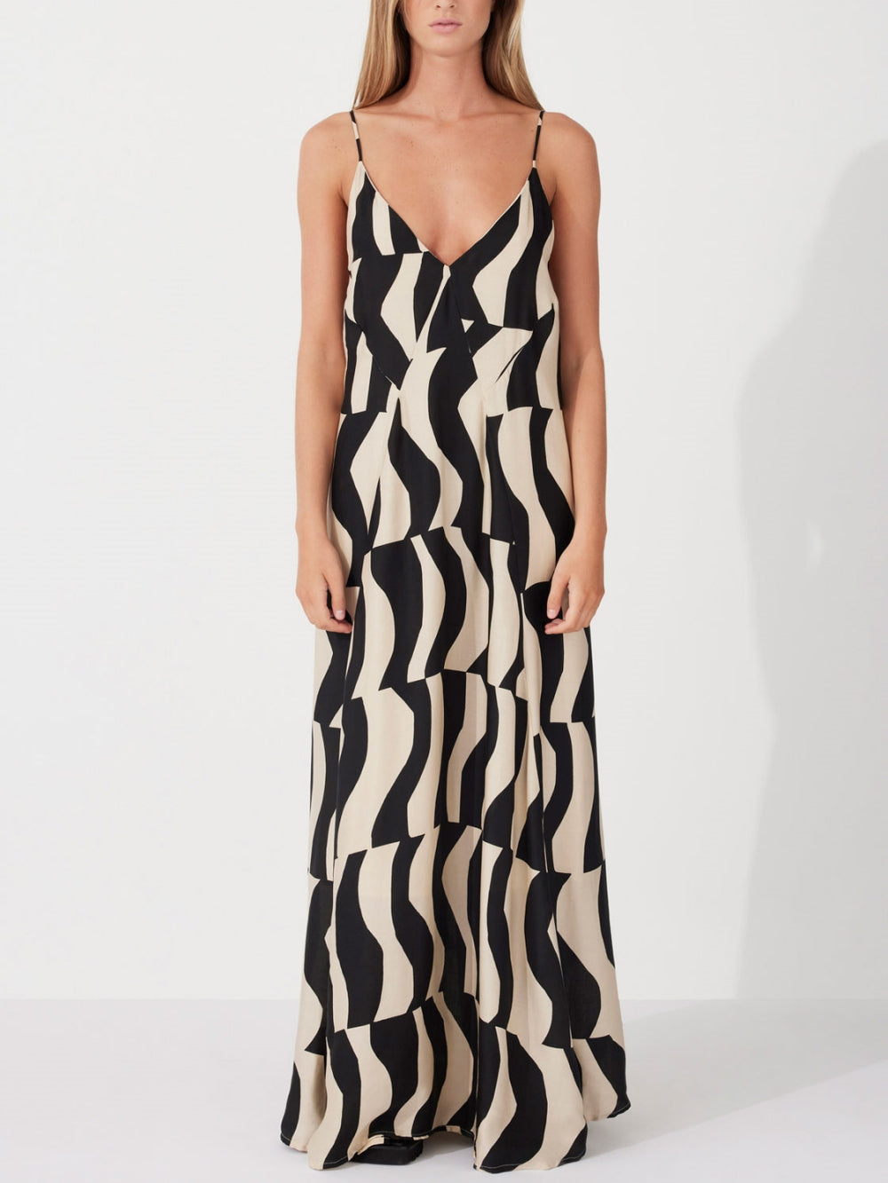 Yvonne | Maxi Jurk met Abstracte Print