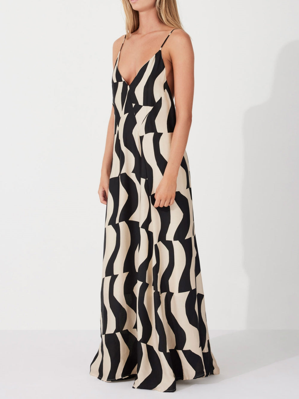 Yvonne | Maxi Jurk met Abstracte Print