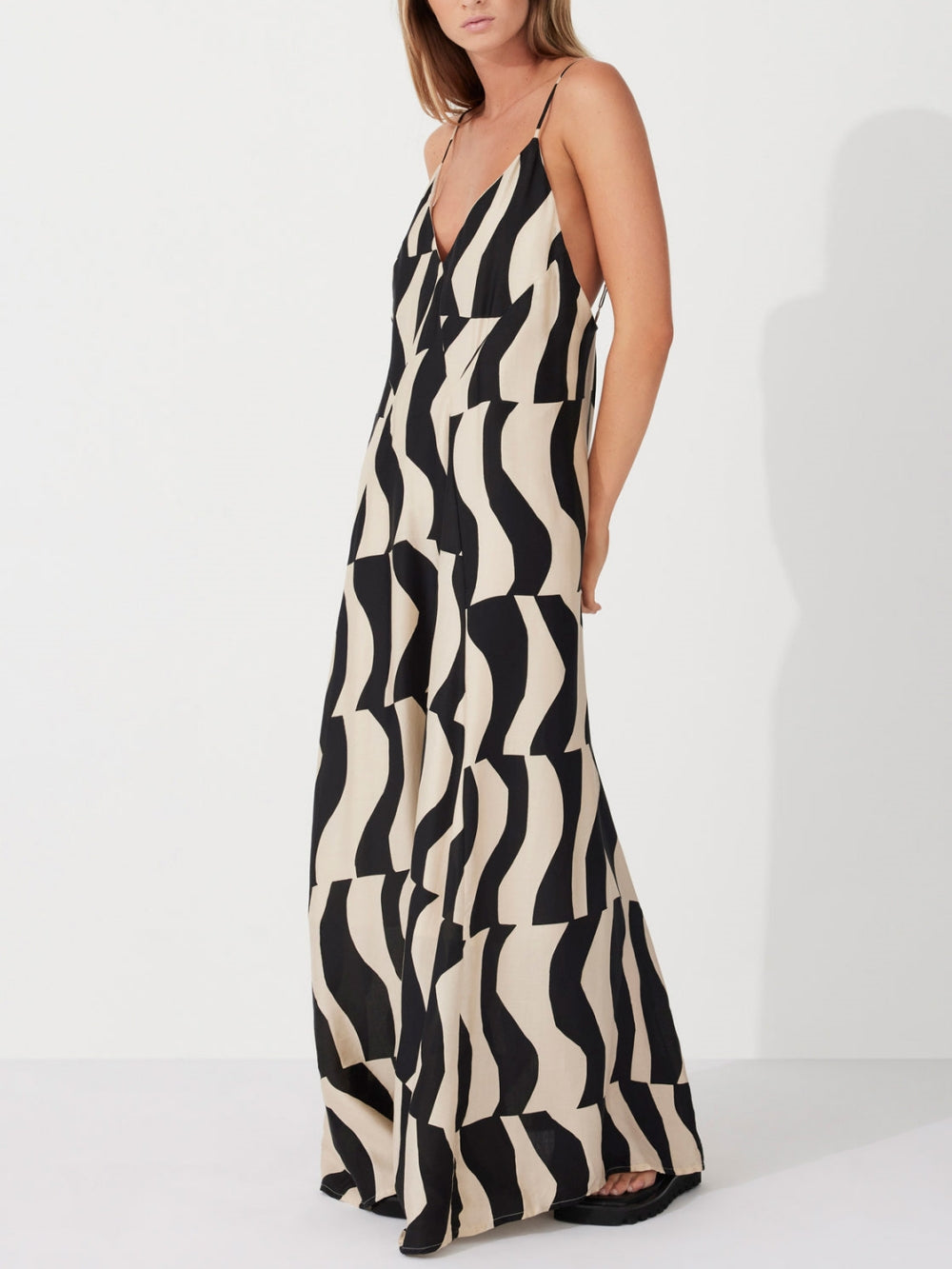 Yvonne | Maxi Jurk met Abstracte Print