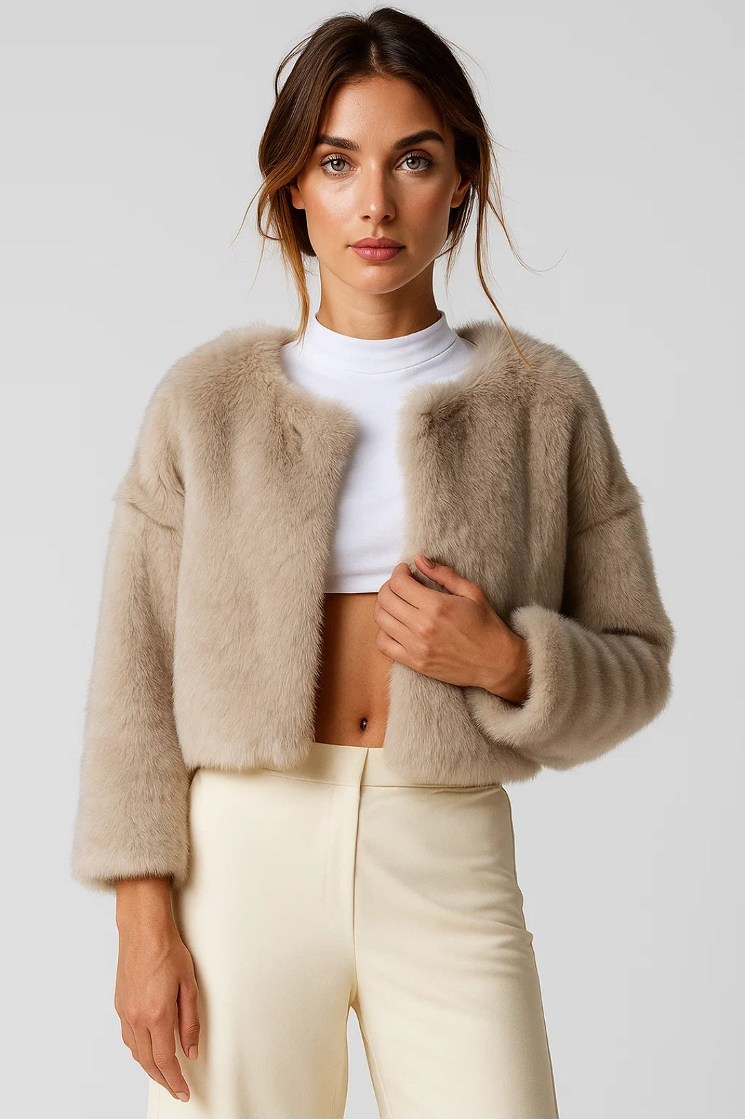 Luna | Faux Fur Cropped Jacket
