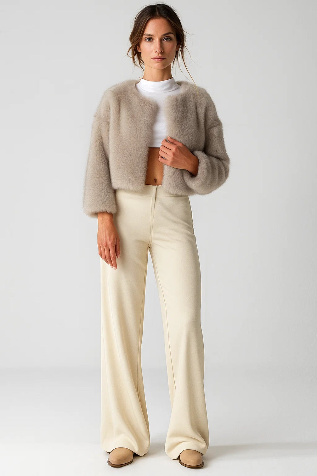 Luna | Faux Fur Cropped Jacket