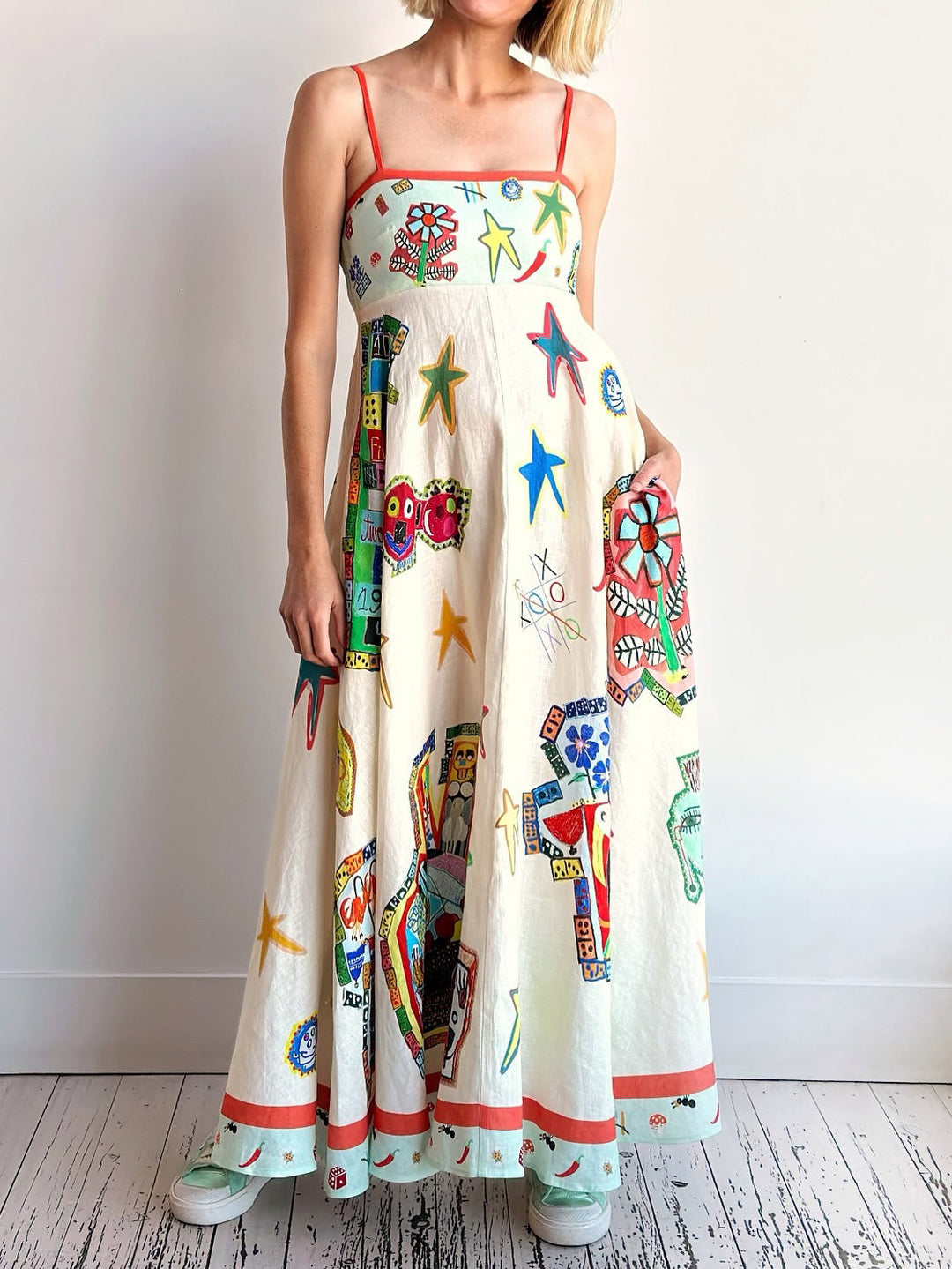 Milou | Maxi Jurk met Artistieke Print