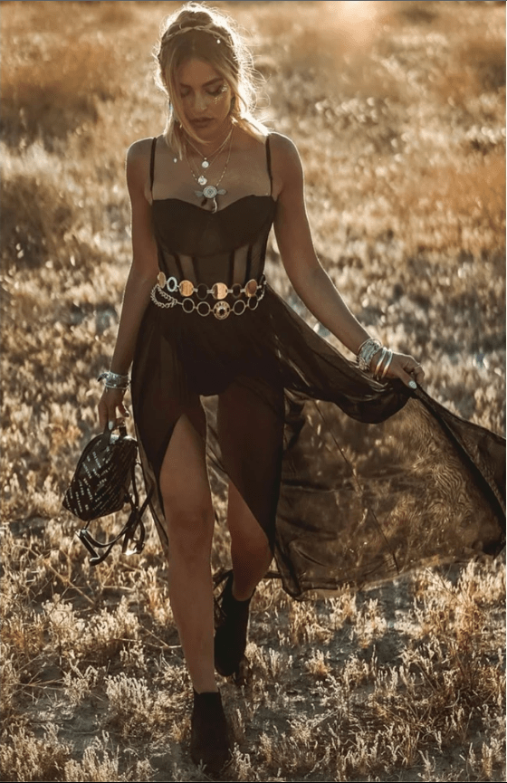 Zara | Sheer Maxi Jurk met Corset Detail