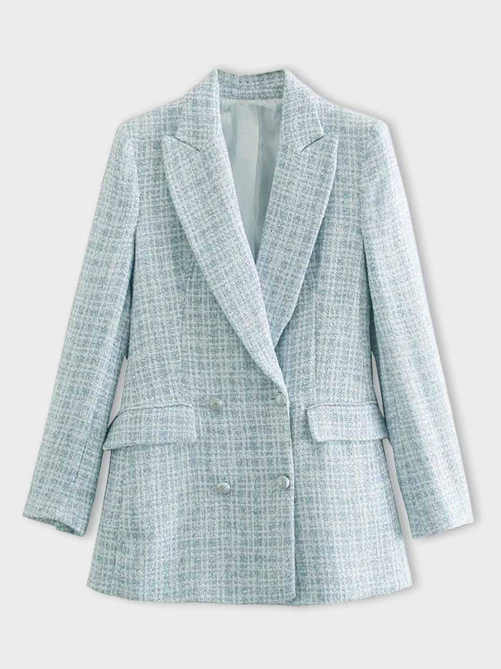 Nina | Tweed Blazer met Double Breasted Sluiting