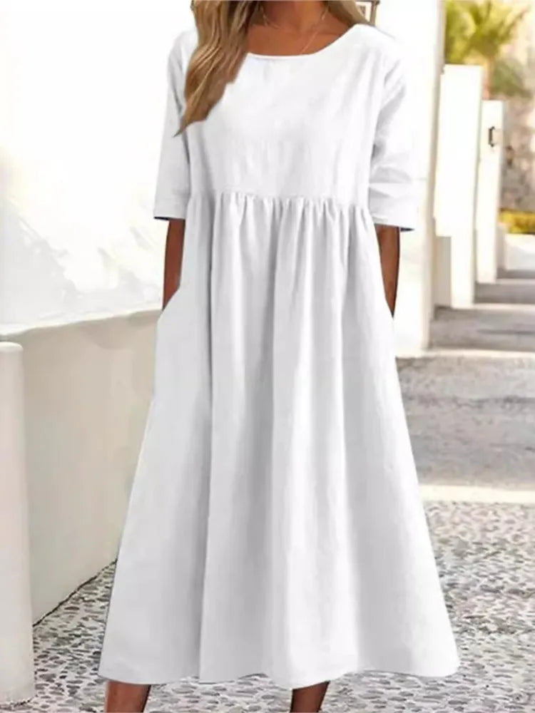 Mira | Linen Midi Dress