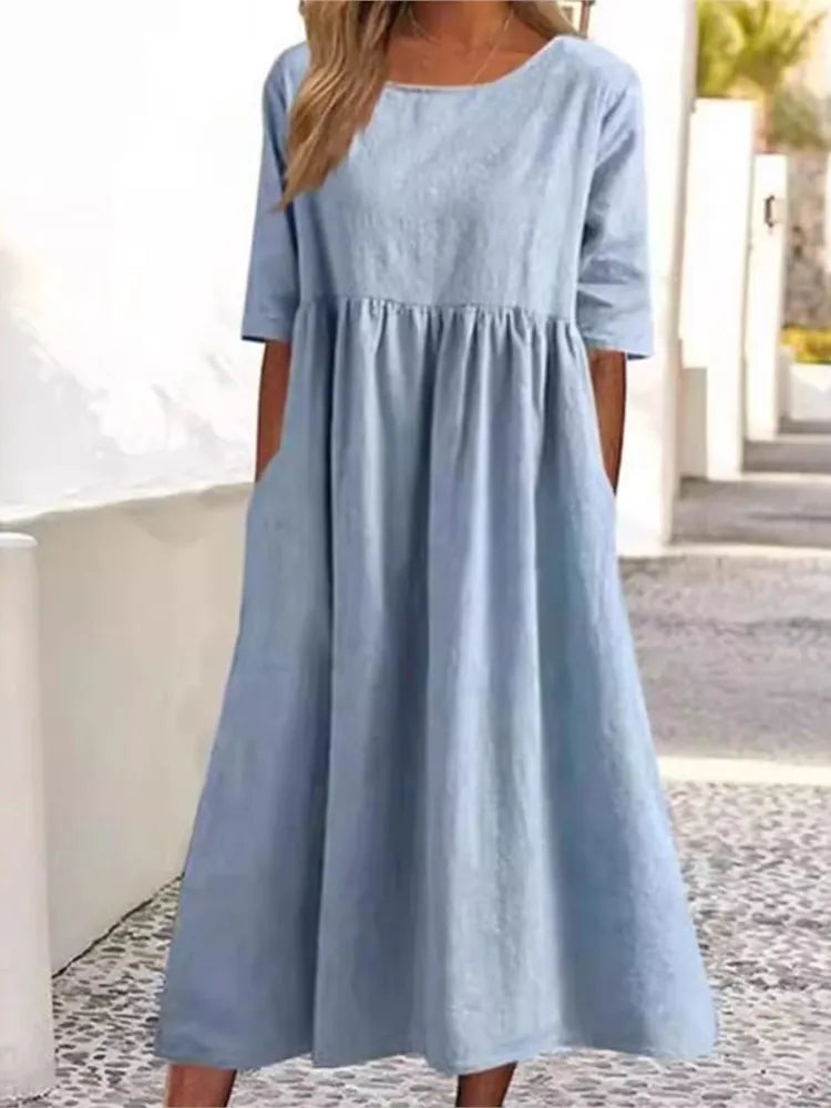 Mira | Linen Midi Dress