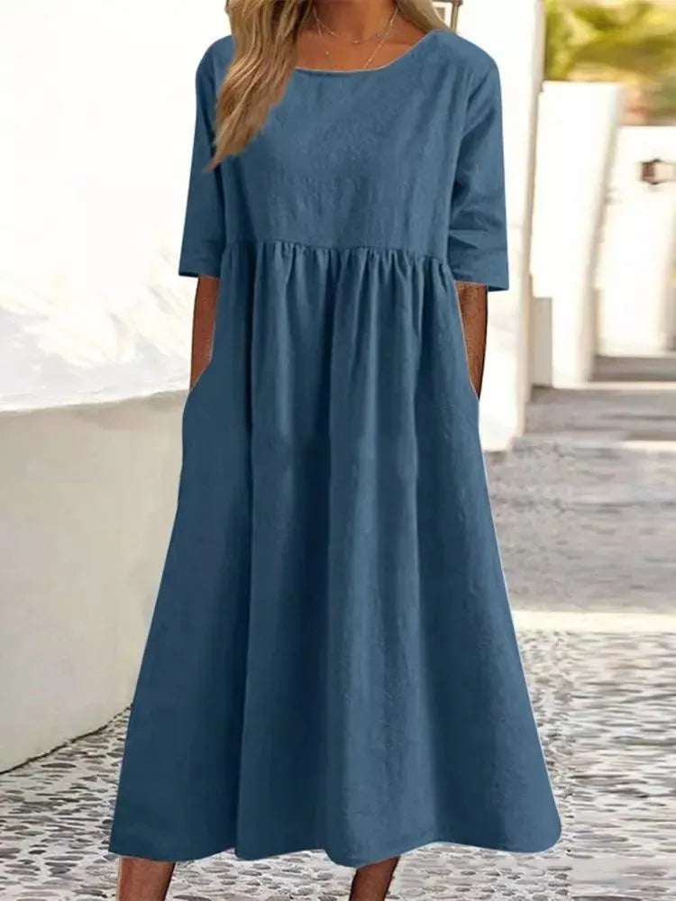 Mira | Linen Midi Dress