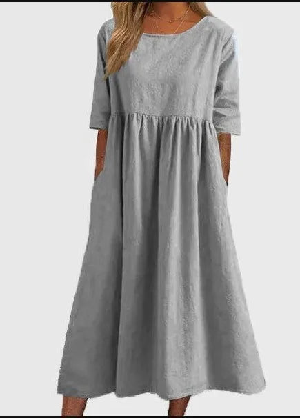 Mira | Linen Midi Dress