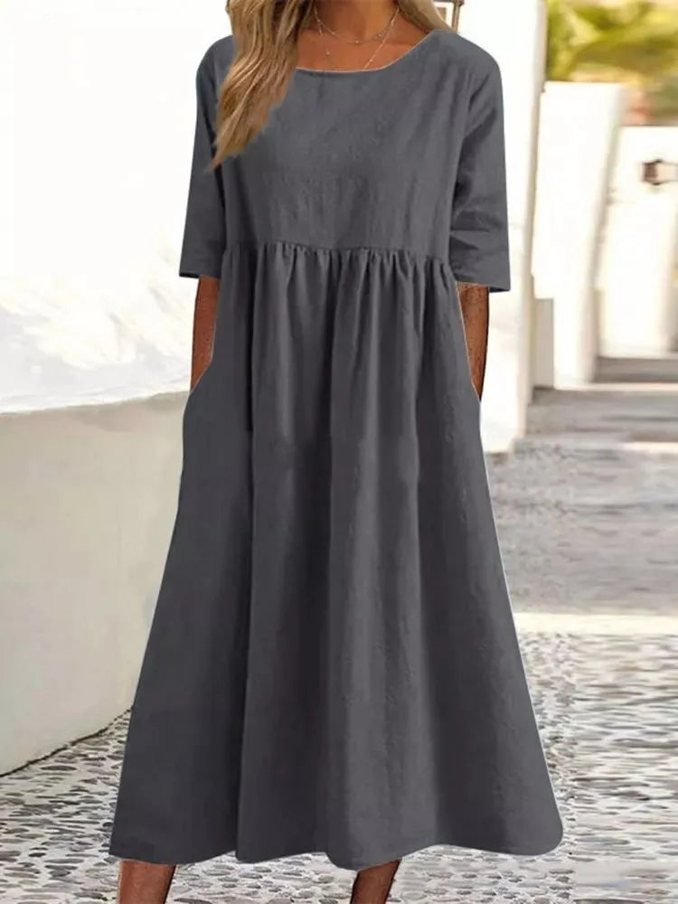 Mira | Linen Midi Dress