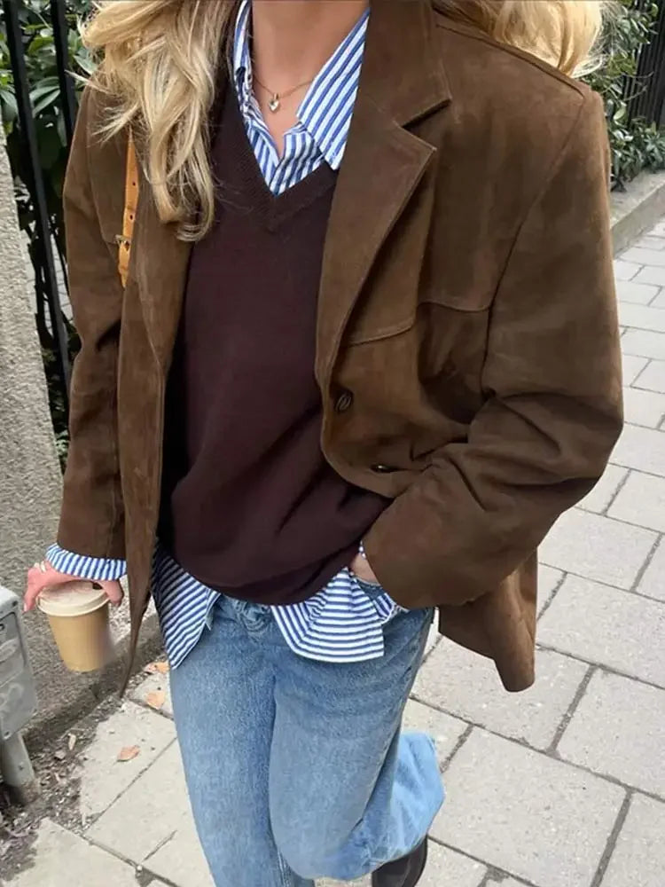 Lena | Suede Look Blazer