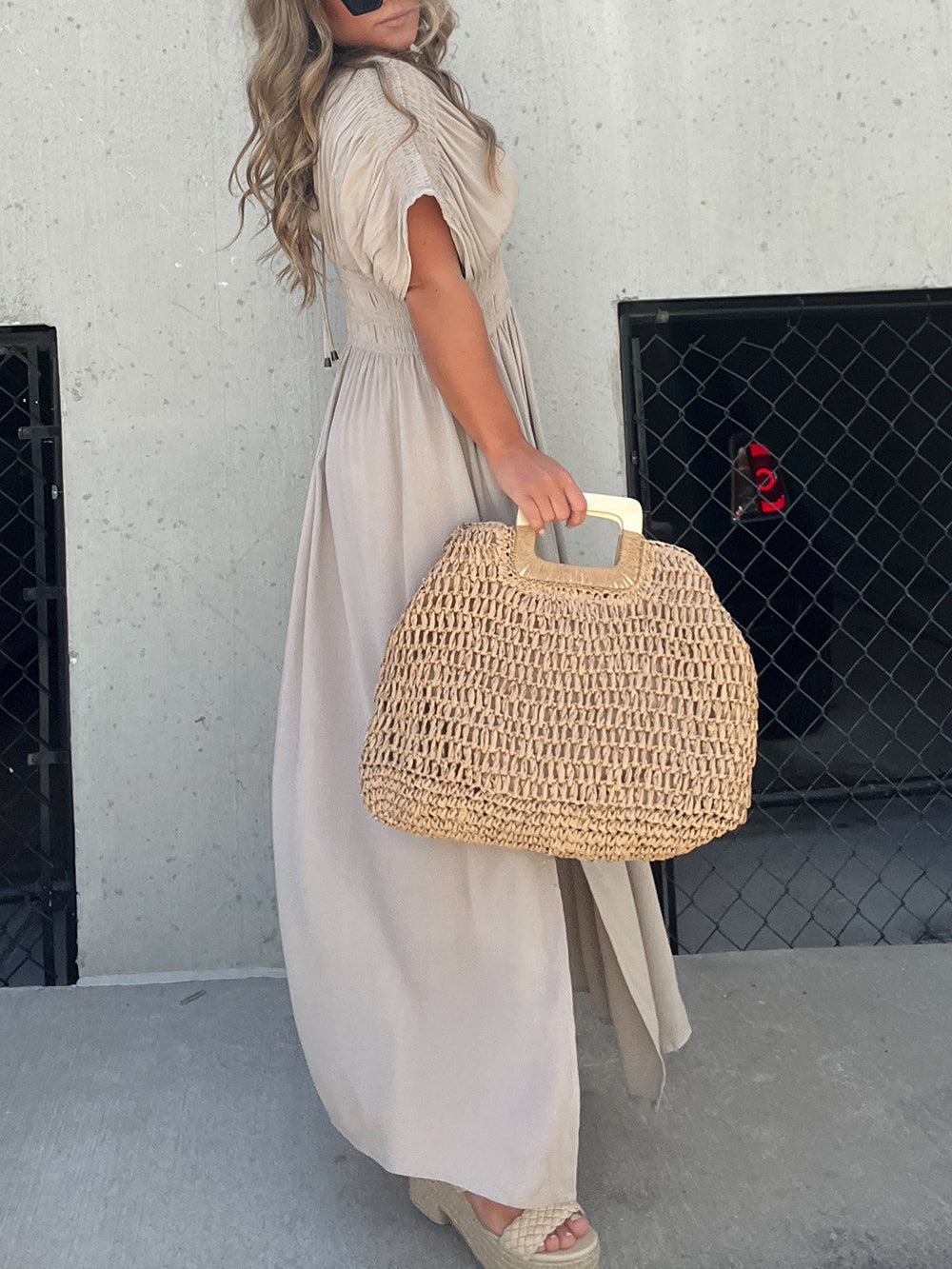 Jade | Maxi Jurk met Geplooide Taille