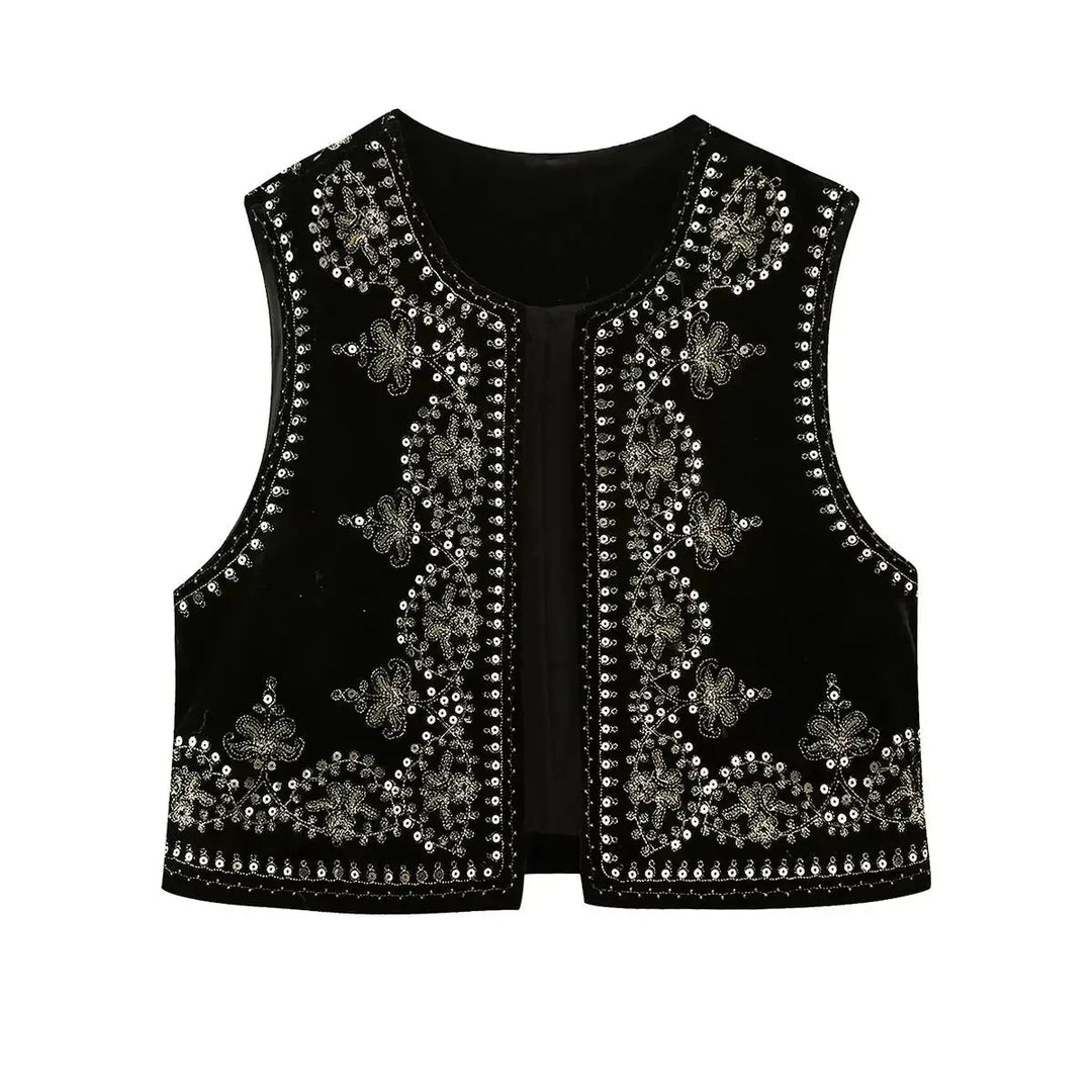 Vivienne | Geborduurd Gilet met Bohemian Details