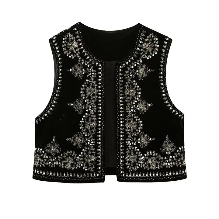 Vivienne | Geborduurd Gilet met Bohemian Details