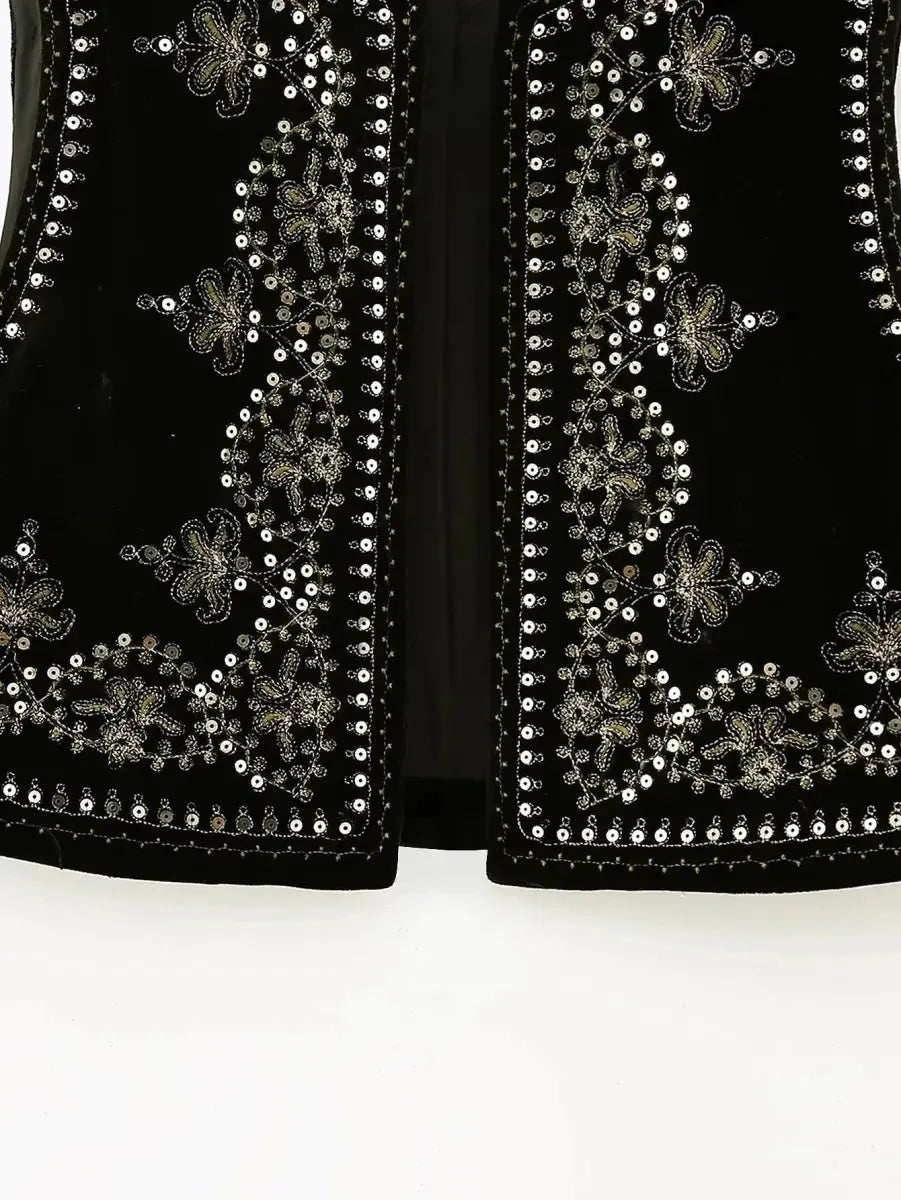 Vivienne | Geborduurd Gilet met Bohemian Details