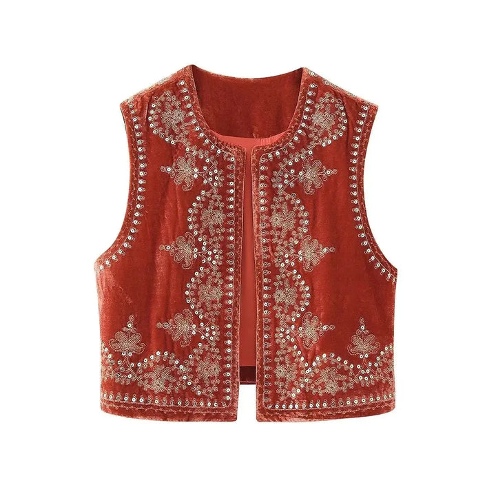 Vivienne | Geborduurd Gilet met Bohemian Details