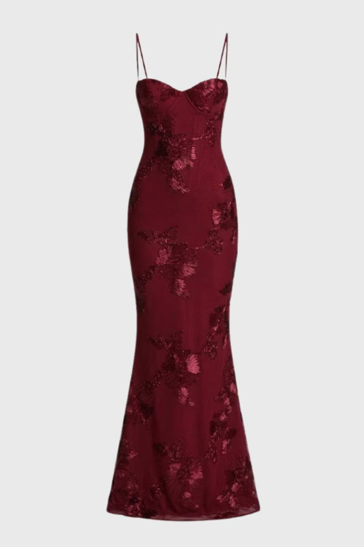 Isabella | Maxi Jurk met Bustier en Bloemendetail