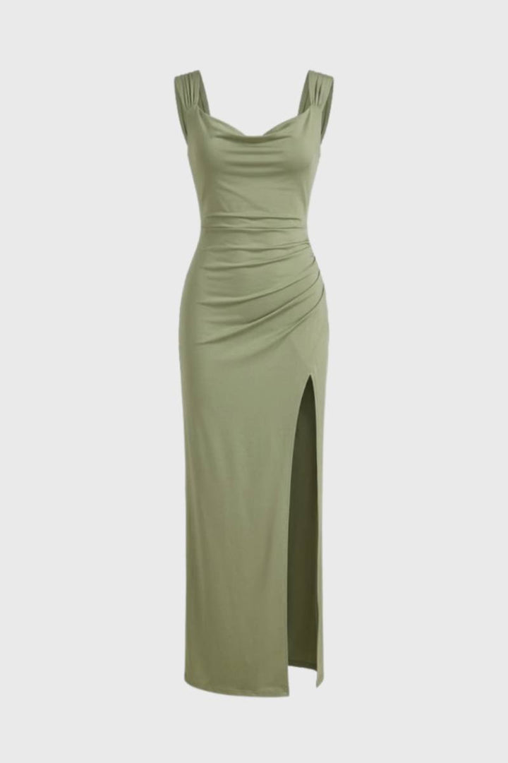 Elara | Getailleerde Maxi Jurk met Split