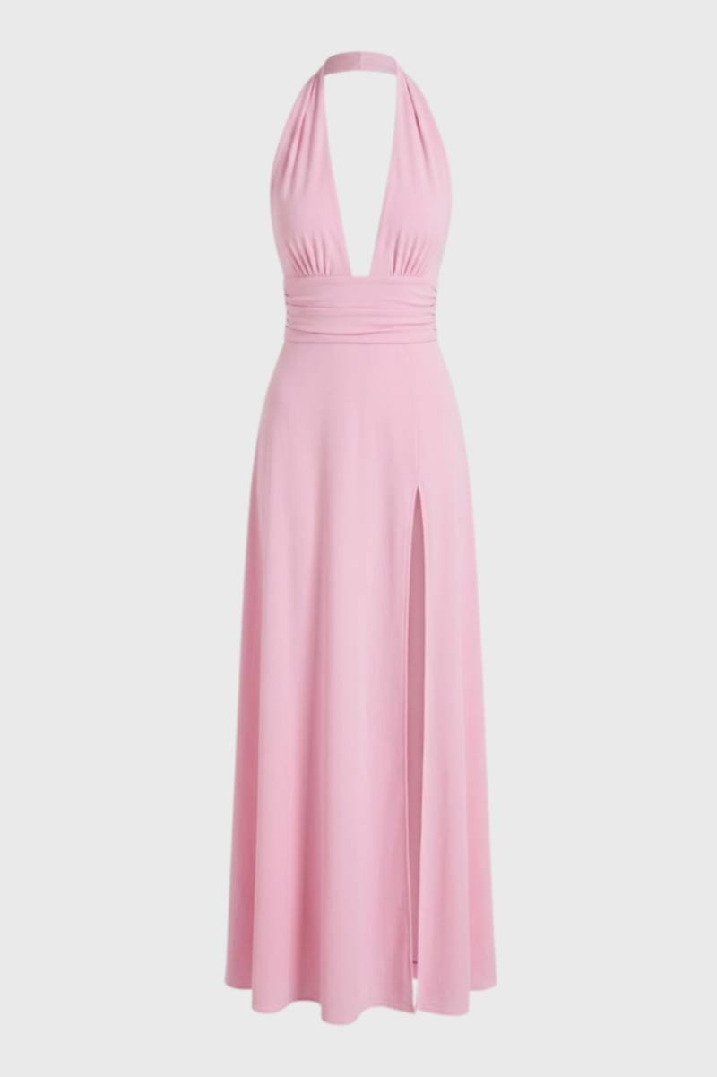 Rosalie | Halter Maxi Jurk met Diepe V-hals