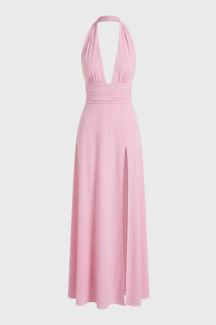 Rosalie | Halter Maxi Jurk met Diepe V-hals