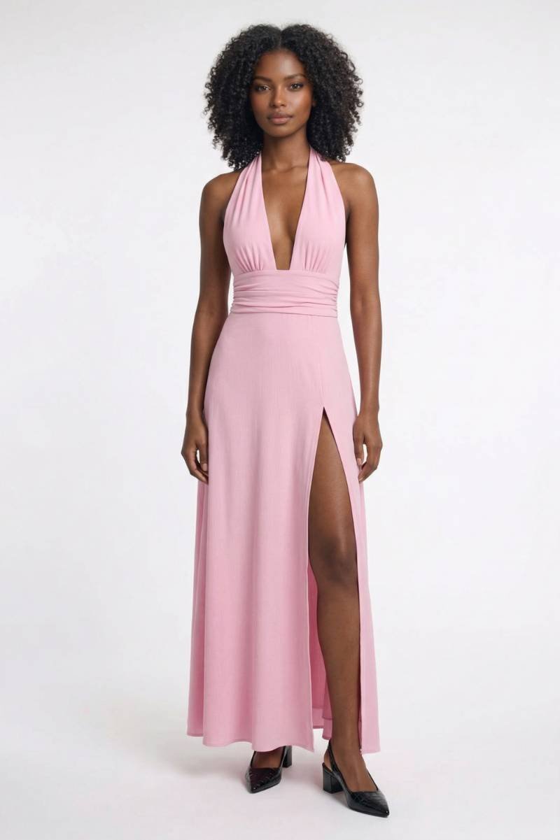 Rosalie | Halter Maxi Jurk met Diepe V-hals