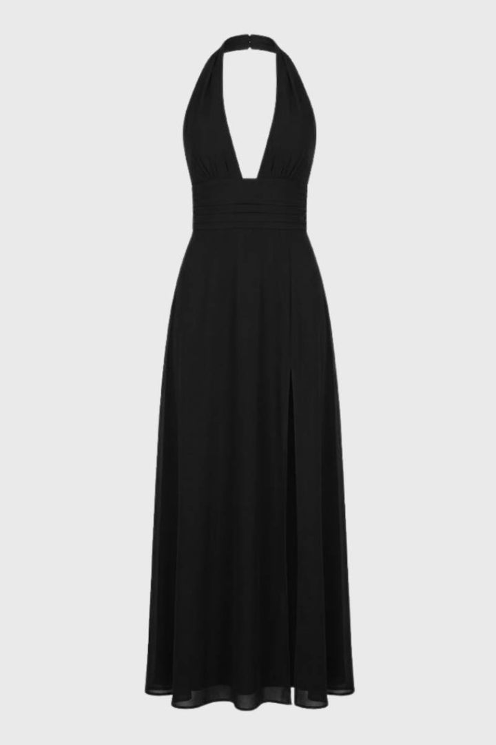 Rosalie | Halter Maxi Jurk met Diepe V-hals