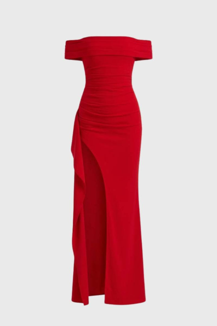 Valentina | Off-Shoulder Maxi Jurk met Split