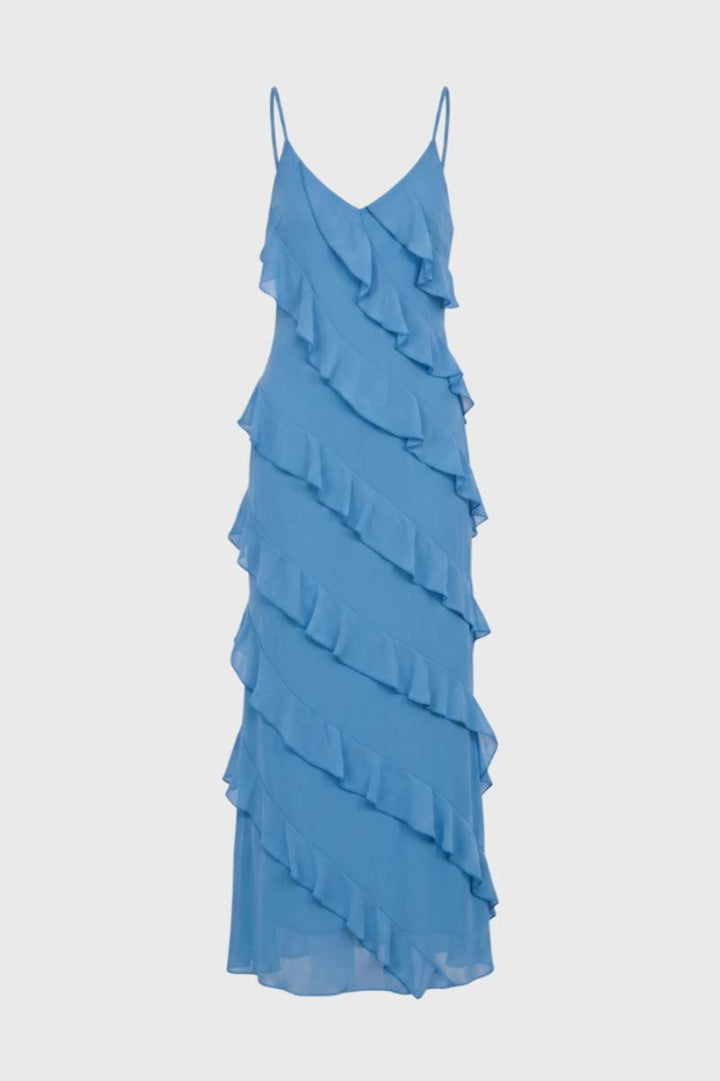 Mila | Maxi Jurk met Ruches en Spaghettibandjes