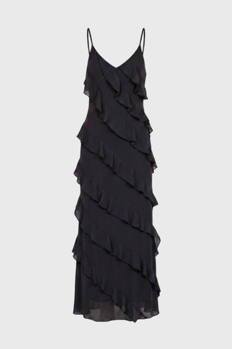 Mila | Maxi Jurk met Ruches en Spaghettibandjes