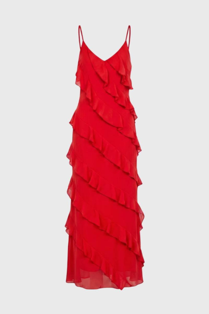 Mila | Maxi Jurk met Ruches en Spaghettibandjes