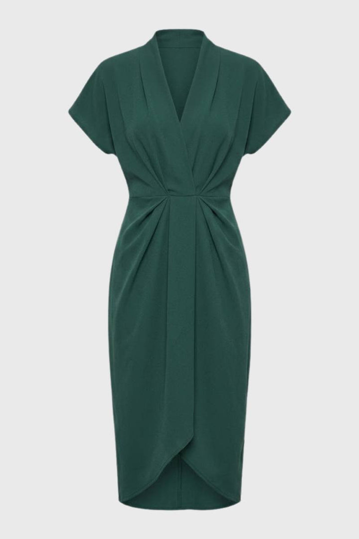 Mila | Getailleerde Midi Jurk met V-hals