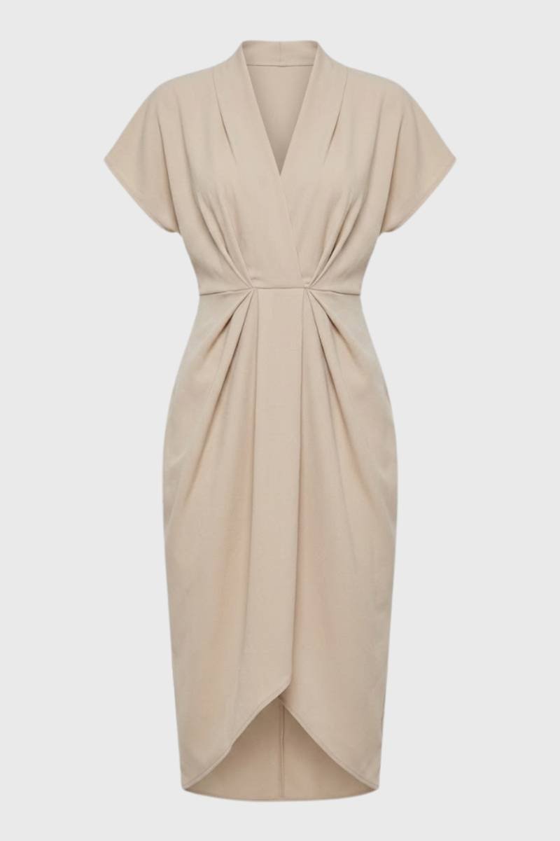 Mila | Getailleerde Midi Jurk met V-hals