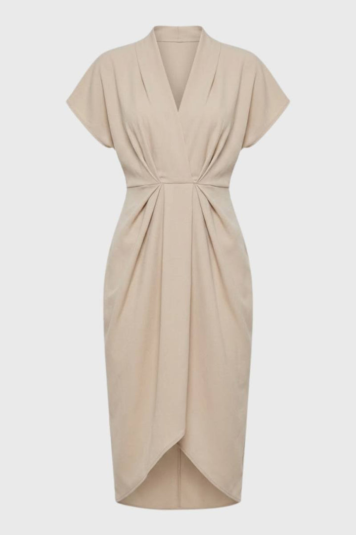 Mila | Getailleerde Midi Jurk met V-hals