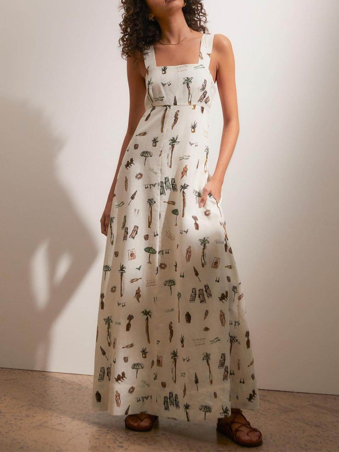 Liselot | Maxi Jurk met Vakantieprint