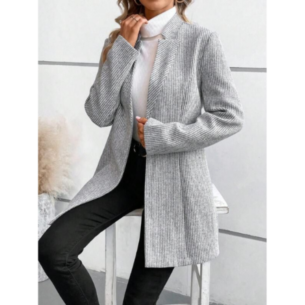 Romy | Lange Blazer met Structuur