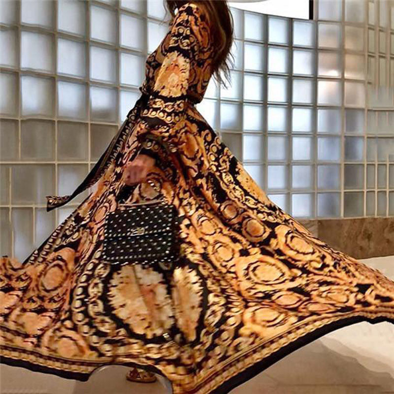 Cara | Bohemian Maxi Wikkeljurk met Print